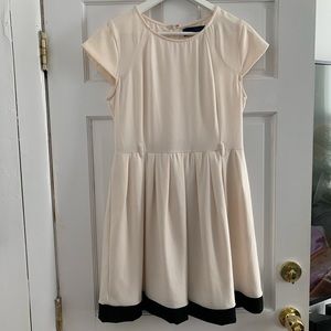 Cream and Black Fit and Flare Dress